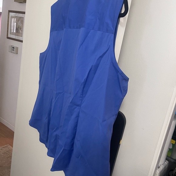 Talbots Plus Blue Collared Blouse - Picture 2 of 4
